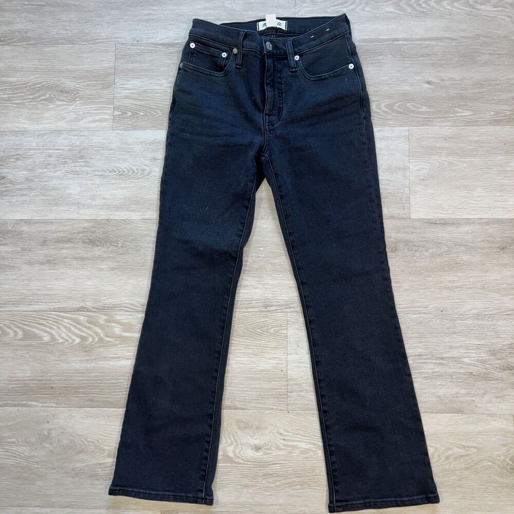Madewell Mid-Rise Kick Out Flare Jeans Black Women's-Size 25